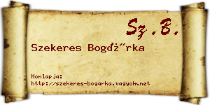 Szekeres Bogárka névjegykártya